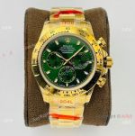 Swiss Clone Rolex Daytona VRF 7750 Emerald Green Dial Yellow Gold Watch